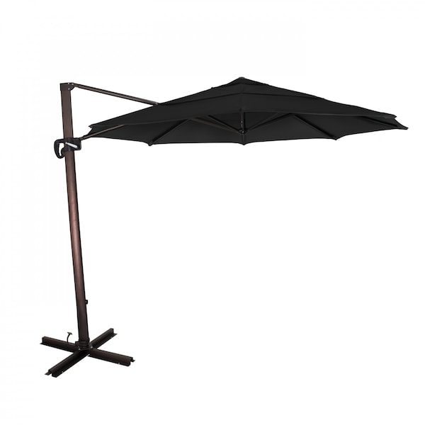California Umbrella 11' Bronze Aluminum Cantilever Patio Umbrella, Sunbrella Black 194061337806 - main